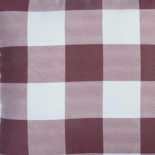 18" Red and White Plaid Throw Pillow Cover