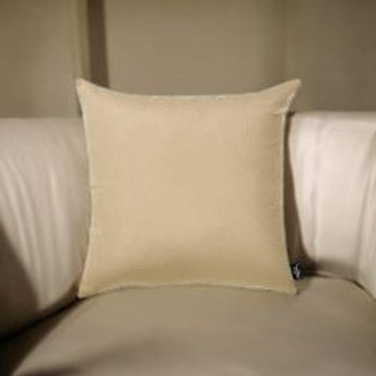 Set Of 2 Light Beige Brushed Twill Decorative Throw Pillow Covers