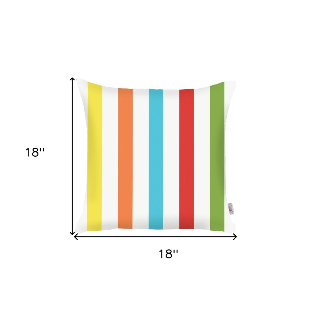 18" Blue and White Striped Throw Pillow Cover