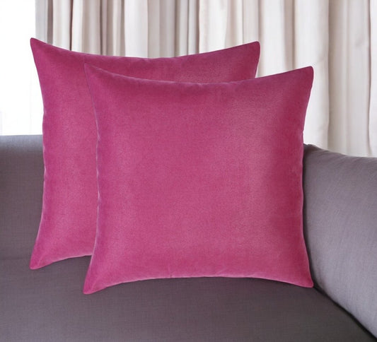 Set of Two 18" Pink Throw Pillow Covers