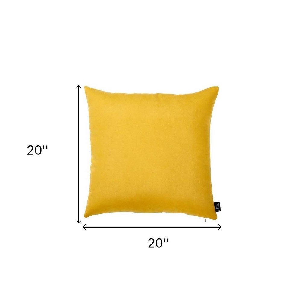 Set of Two 20" Yellow Throw Pillow Covers