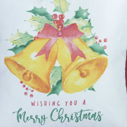 18"X18" Christmas Bells Printed Decorative Throw Pillow Cover