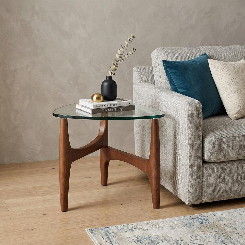 20" Clear Tempered Glass End Table