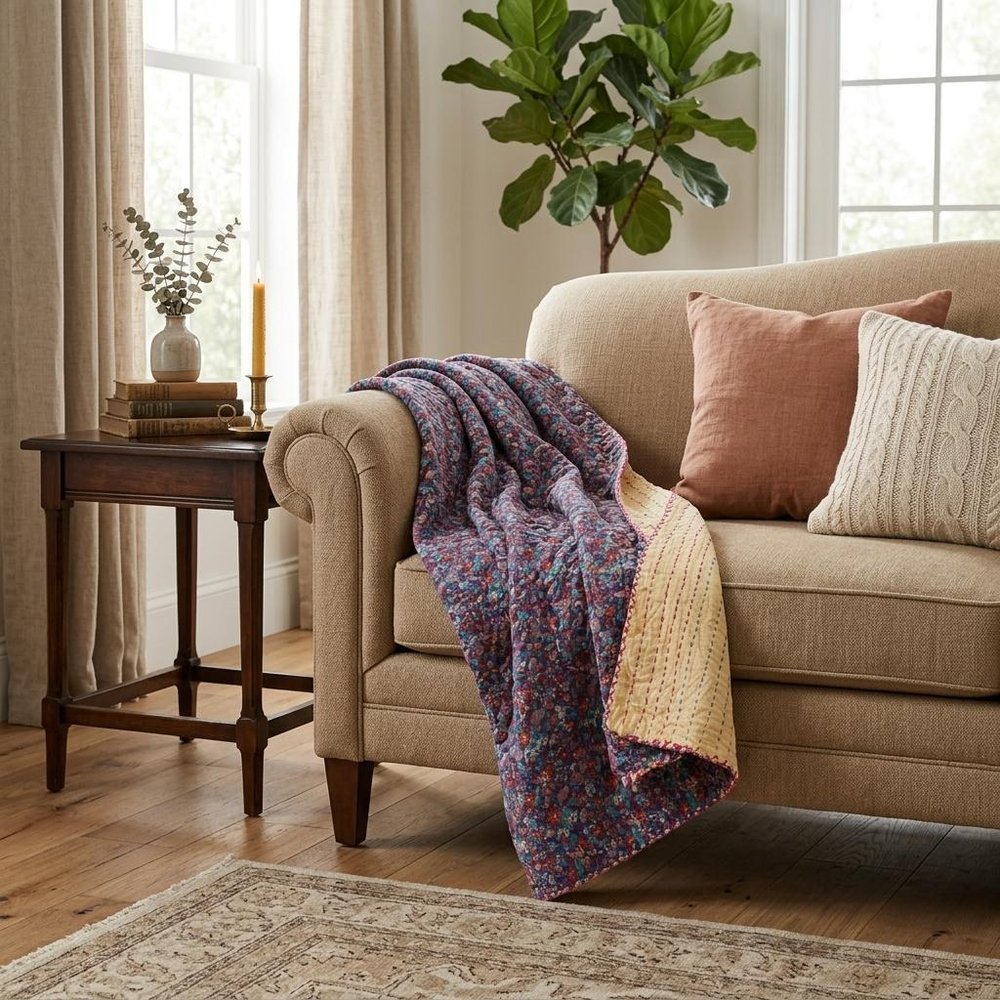 50" X 70" Multi Colored Eclectic Bohemian Traditional Throw Blankets
