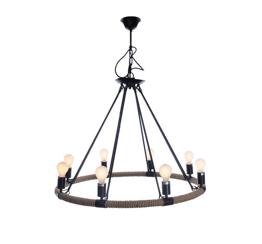 32" X 37" X 32" 8 Bulbs Rope Pendant Lamp