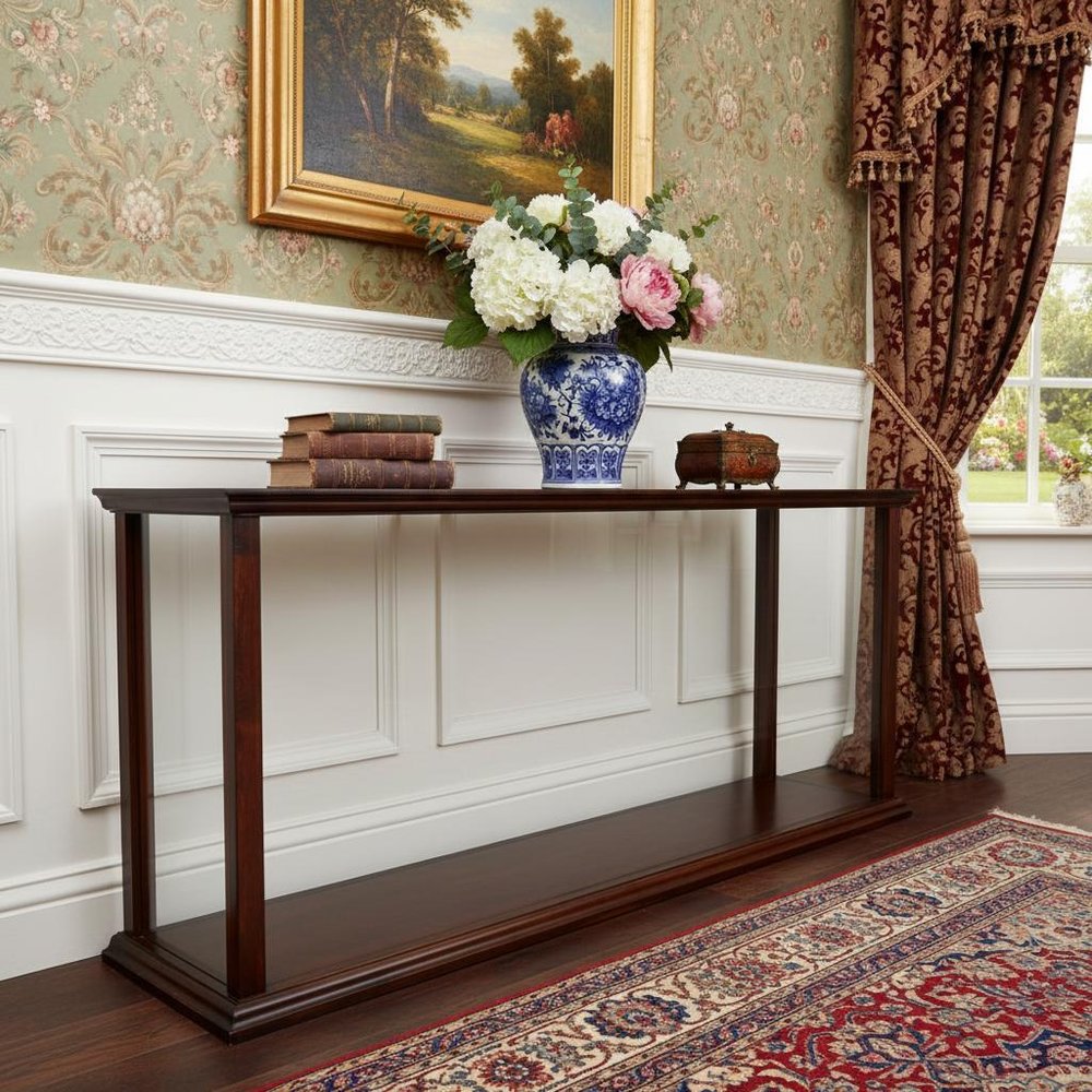10" Dark Brown And Clear Glass Standard Display Stand