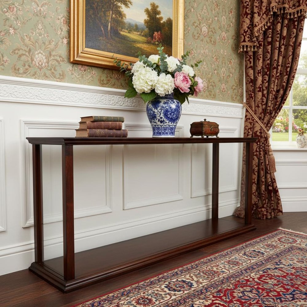 10" Dark Brown And Clear Glass Standard Display Stand
