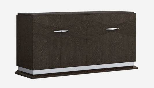 41" Silver and Gray Brown Accent Cabinet With One Drawer