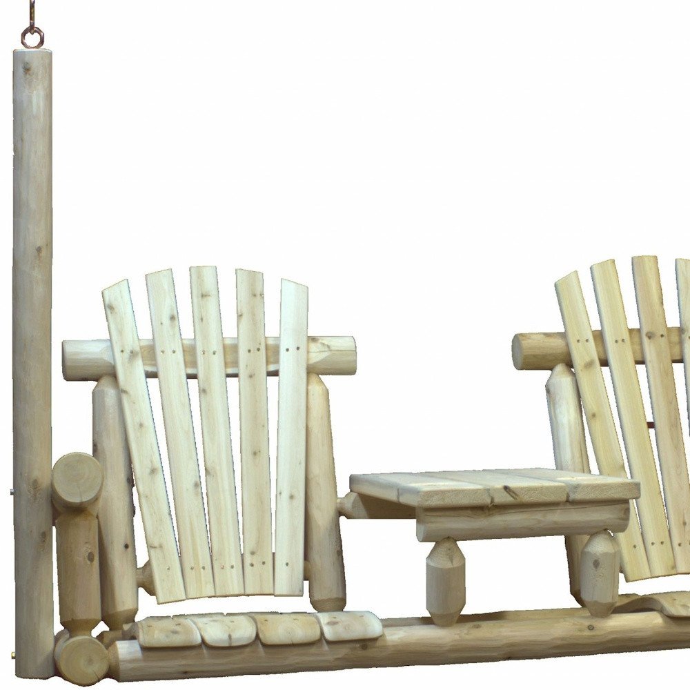 71" X 24" X 49" Natural Wood Tete-A-Tete Porch Swing