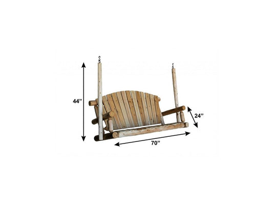 71" X 24" X 47" Natural Wood Porch Swing