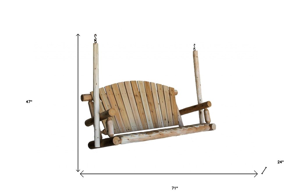 71" X 24" X 47" Natural Wood Porch Swing