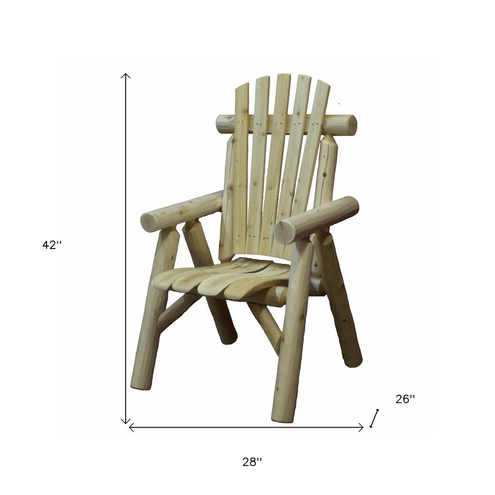 28" X 26" X 42" Natural Wood Dining Chair