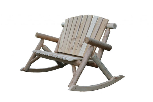 53" X 42" X 40" Natural Wood Rocking Loveseat