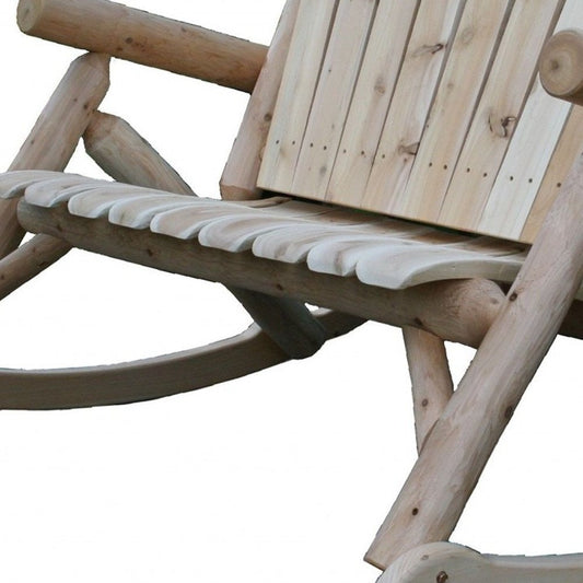 53" X 42" X 40" Natural Wood Rocking Loveseat