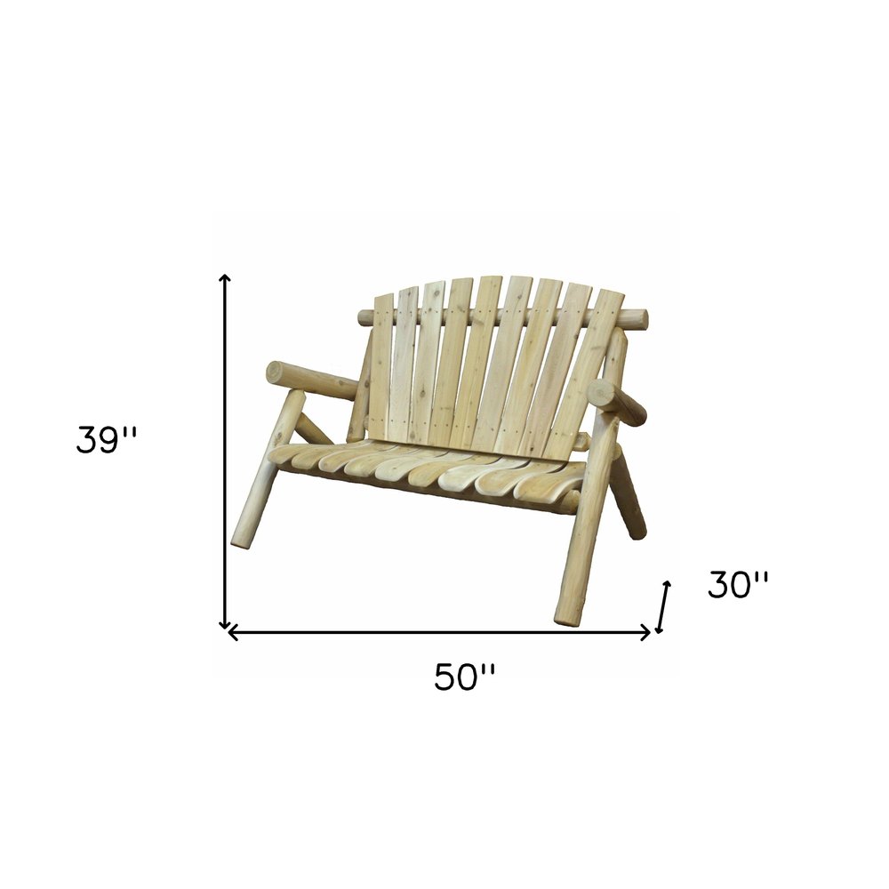 50" X 30" X 39" Natural Wood Loveseat