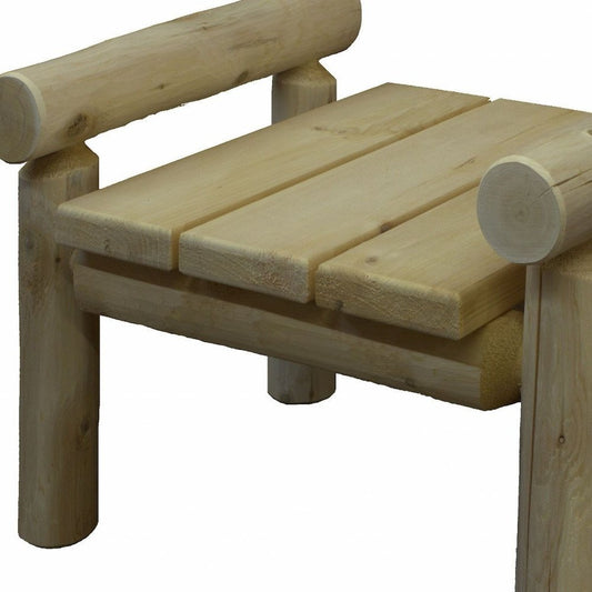 28" X 20" X 18" Natural Wood Ottoman