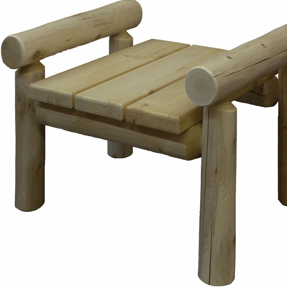 28" X 20" X 18" Natural Wood Ottoman