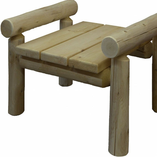 28" X 20" X 18" Natural Wood Ottoman