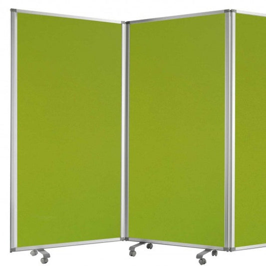 71" Green Iron Folding Nine Panel Screen Room Divider