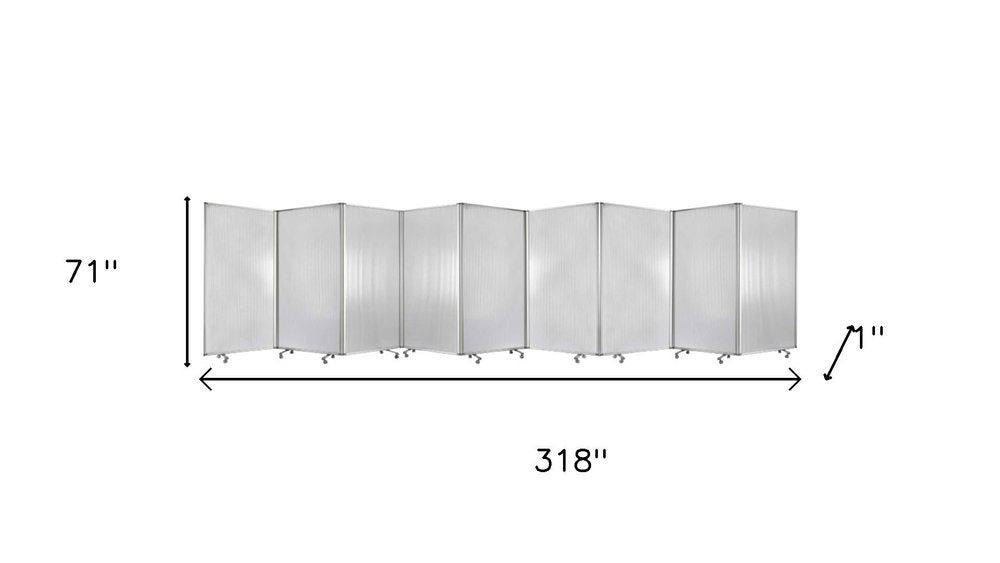 318" X 1" X 71" Green, Metal, 9 Panel, Screen