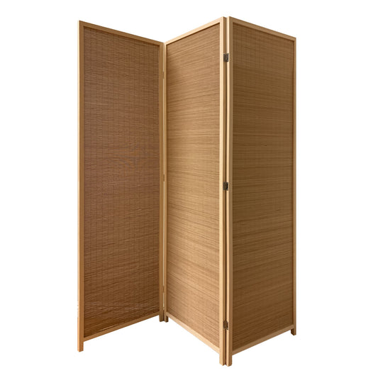 6" Light Bamboo 3 Panel Room Divider Screen