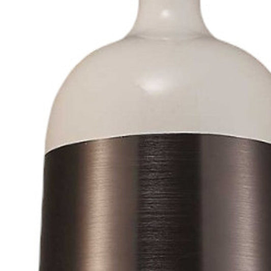 Brown And White Cylinder Metal Ceiling Light With Brown Shades