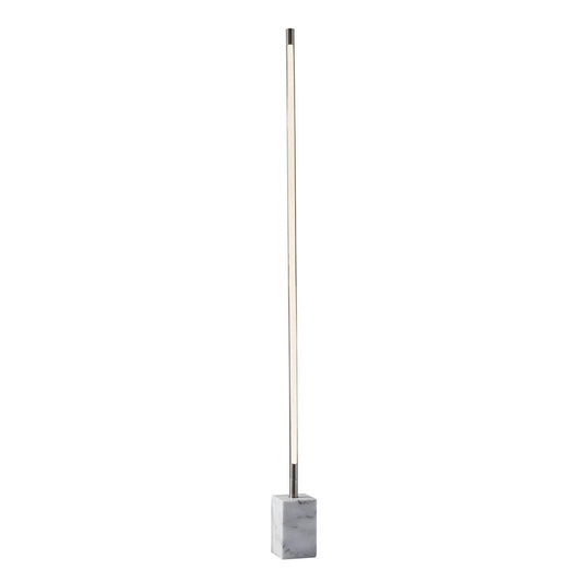 Silver Genuine Marble And Glass Column Floor Lamp