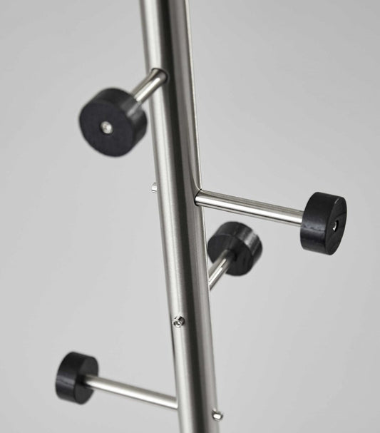 68" Brushed Steel Brushed Steel Coat Rack