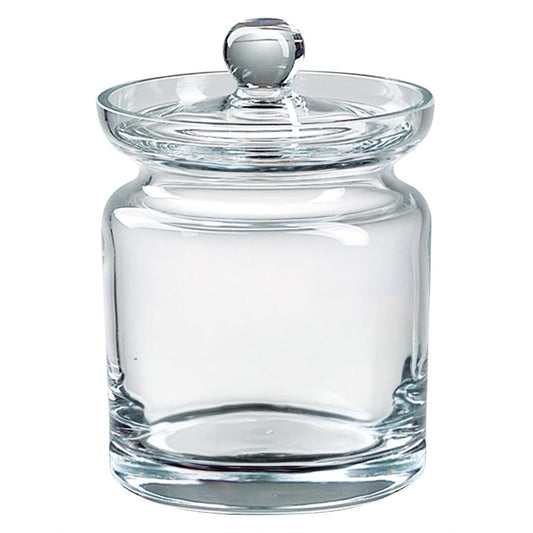 6" Clear Mouth Blown Crystal Biscuit Jar
