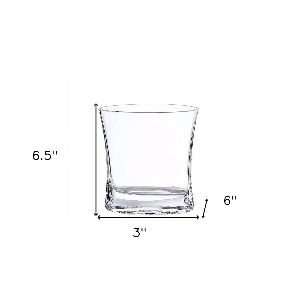 7" Clear Oval Crystal Glass Table Vase