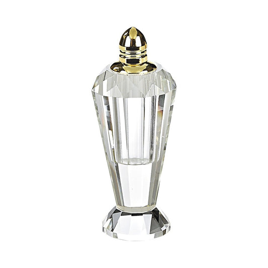 Set of Two Clear And Gold Crystal Geometric Pepper Shakers