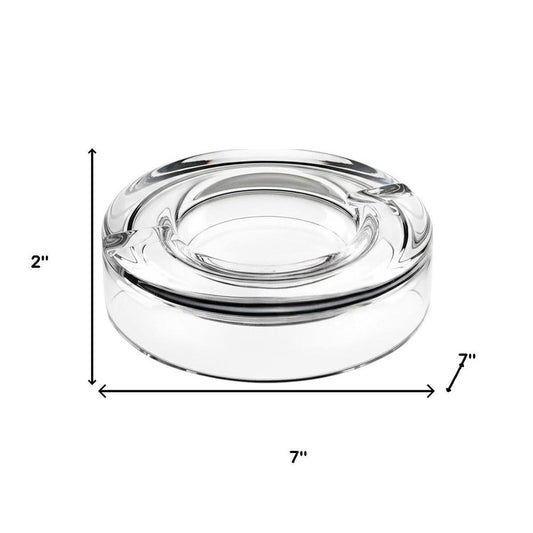 Mouth Blown European Crystal Cigar Ash Tray