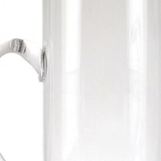 12" Clear Mouth Blown Lead Free Crystal Glass Pitcher