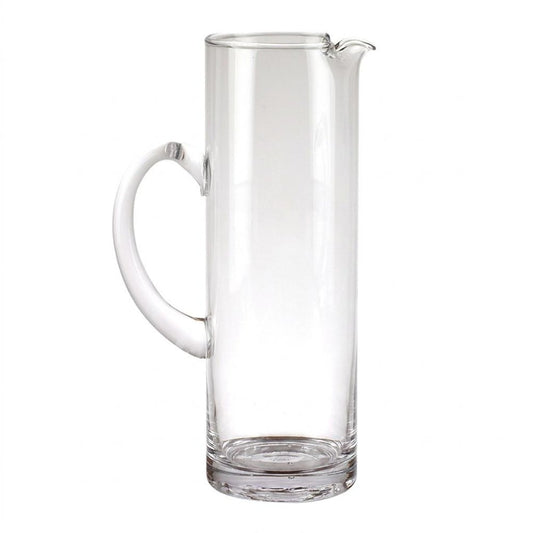 10" Clear Mouth Blown Lead Free Crystal Glass Pitcher