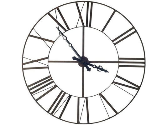 50" Circle Black Metal Skeleton Wall Clock