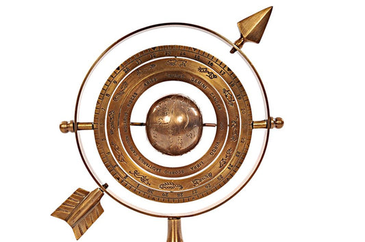 8" Bronze Metal Armillary Sphere Tabletop Sculpture