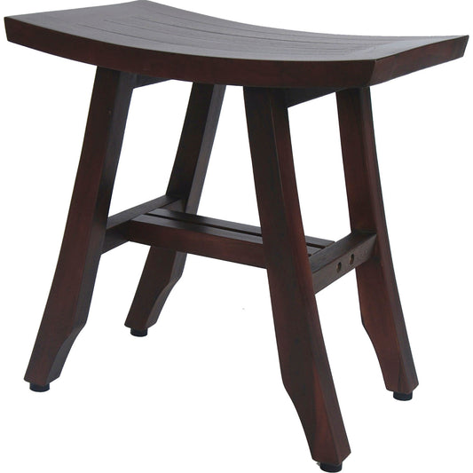 18" Dark Brown Teak Rectangular Shower Bench