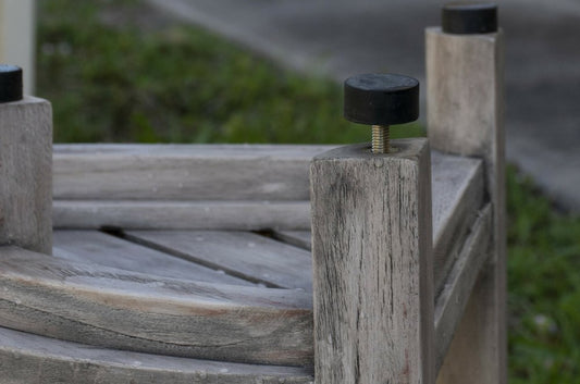17" Gray Teak Corner Shower Bench With Shelf