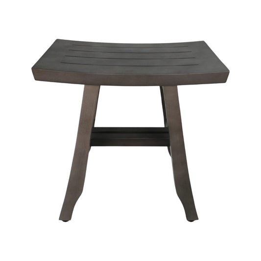 18" Antiqued Gray Teak Rectangular Shower Bench