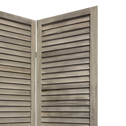 67" Gray Folding Three Panel Screen Room Divider