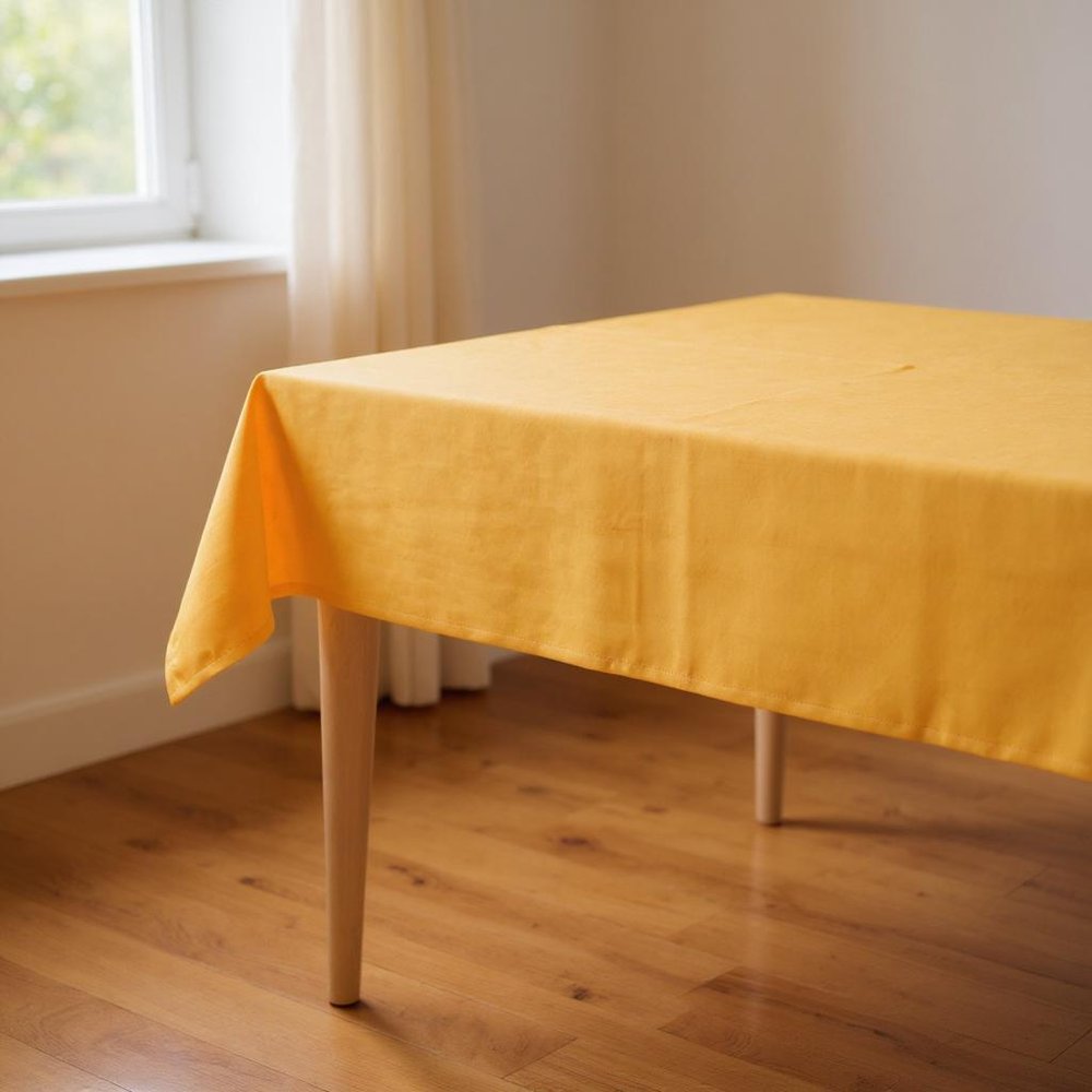 55" X 104" Yellow Polyester Tablecloth
