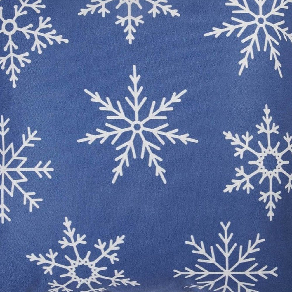Set Of Two Blue 18" Holiday Snowflakes Throw Pillow Covers