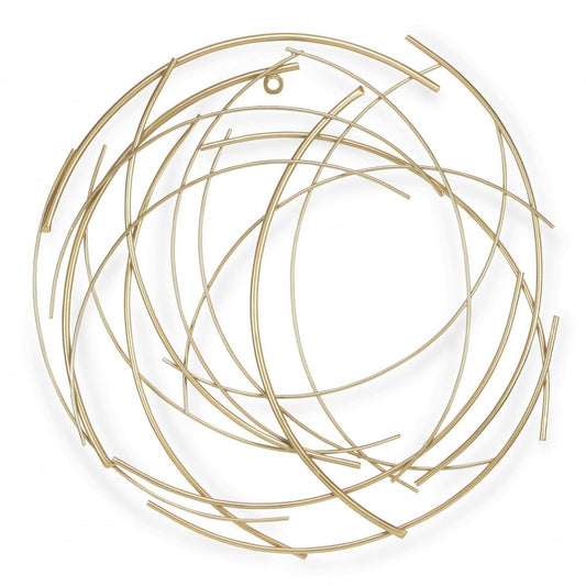 26" Gold Metal Abstract Round Hanging Wall Art Decor