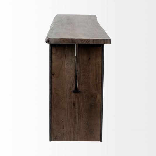 70" Brown Solid Wood Solid Console Table