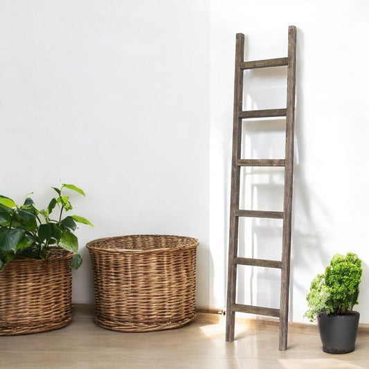 73" X 15" Espresso Wood Hanging Dimensional Sculpture