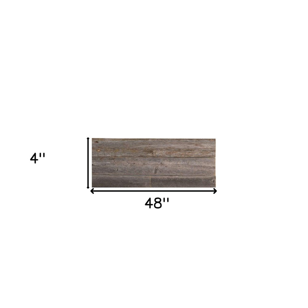 Set of Six 4" X 48" Gray and Brown Wood Plank Wall Decor