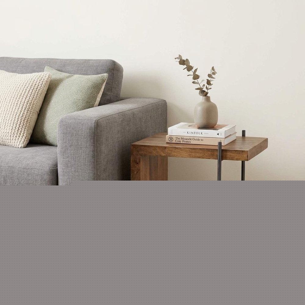 22" Brown Solid Wood Square End Table
