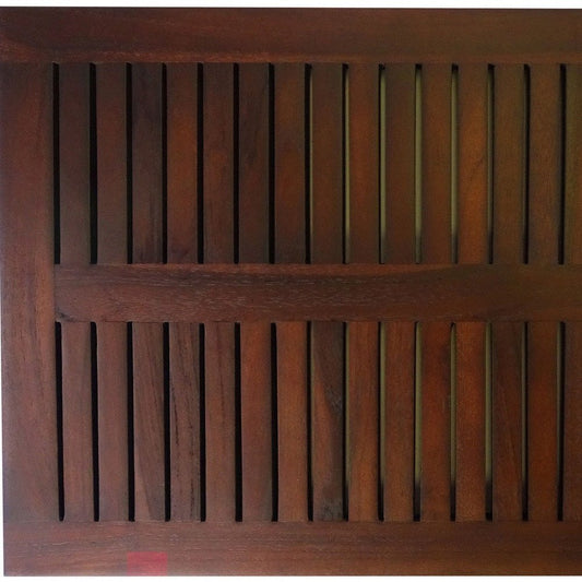 23" Dark Brown Teak Slat Bath Mat