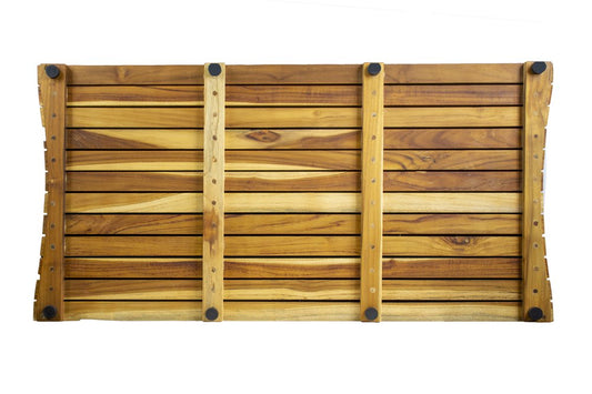 40" Brown Teak Slat Non Slip Bath Mat