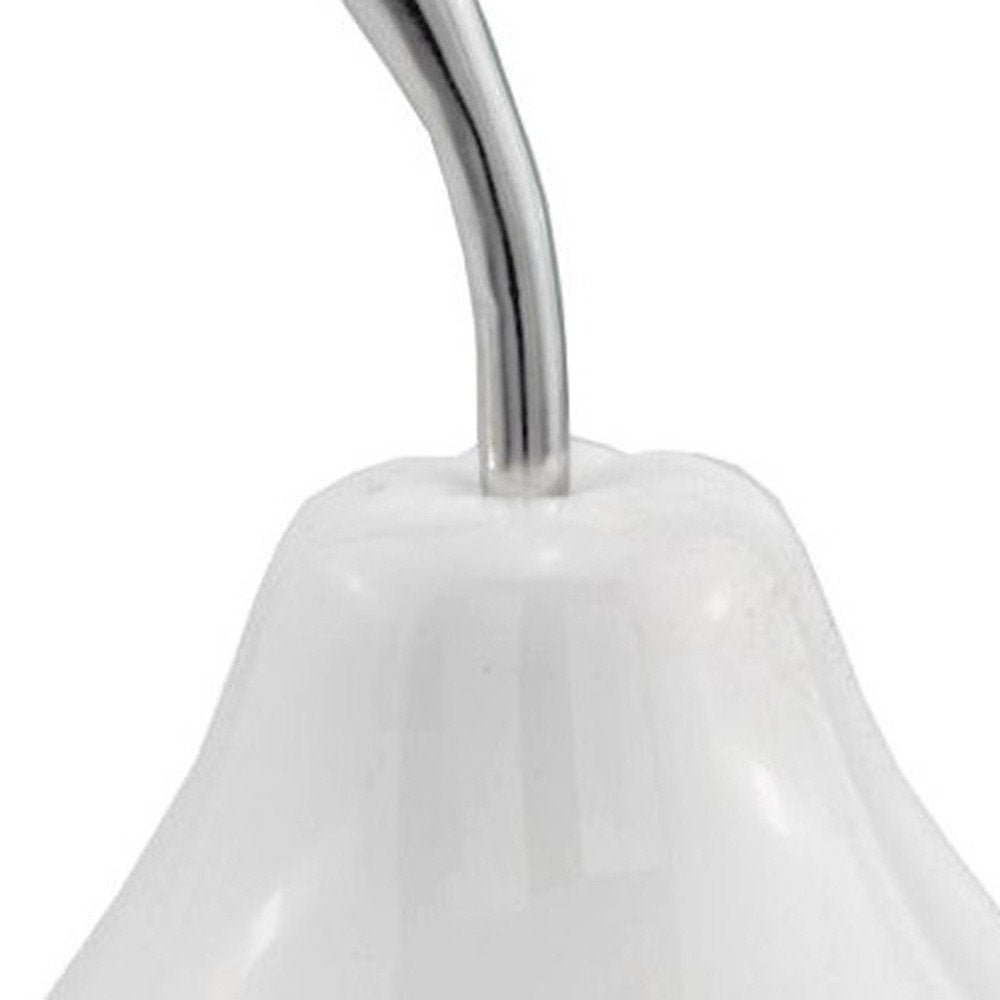 7" Silver Buffed Aluminum Decorative Pear Tabletop Sculpture